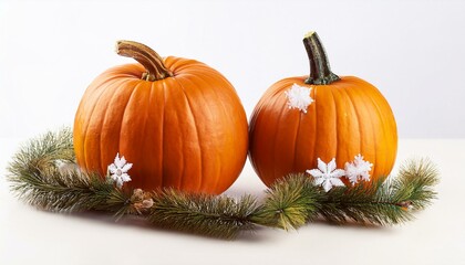 pumpkin chirstmas white background