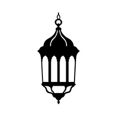 Arabian Lantern Silhouette Icon - Transparent Background Clipart 