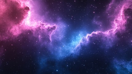 Naklejka premium A Starry Night Sky with Vibrant Nebulae