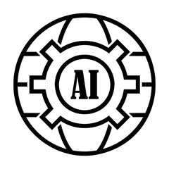 global AI Line Icon