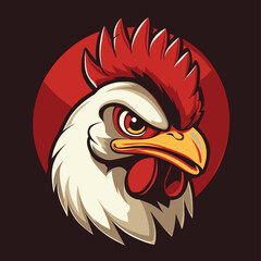 rooster head illustration for logo or sports team mascot