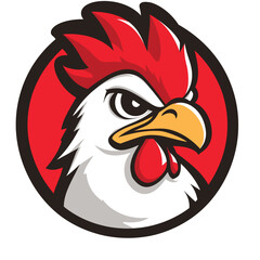 rooster head illustration for logo or sports team mascot