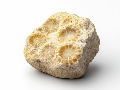 Graptolite Colony Fossil Integrated Within a Layer of Ancient Rock