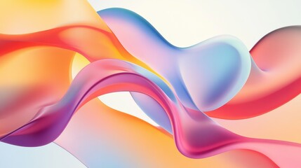 Fototapeta premium Colorful abstract gradient waves in soft light
