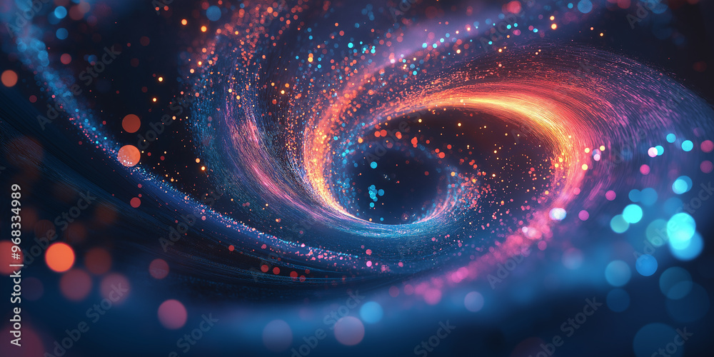 Aufkleber abstract energy vortex swirling in colorful particles background