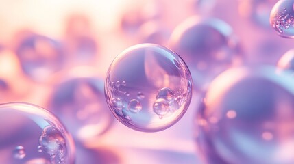 Naklejka premium A Single Large Bubble in a Field of Smaller Bubbles