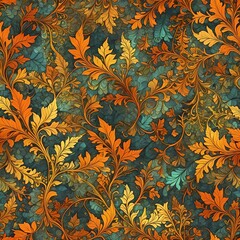 seamless autumn pattern with leaves