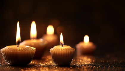 Burning candles in the darkness
