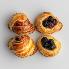 Pastries isolated on white background