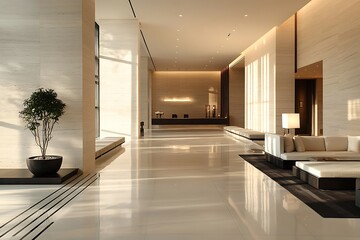 Fototapeta premium A chic living room with a stylish fireplace, combining modern design with cozy comfort.