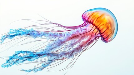 Obraz premium Jellyfish swimming in clear ocean, vibrant colors