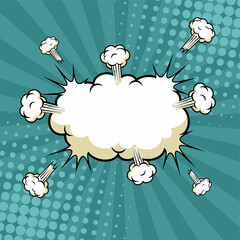 Comic blank text speech bubbles in pop art style vector illustration