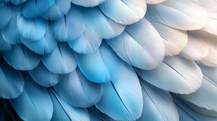 Close-Up of Soft Blue Bird Feathers with Fine Texture