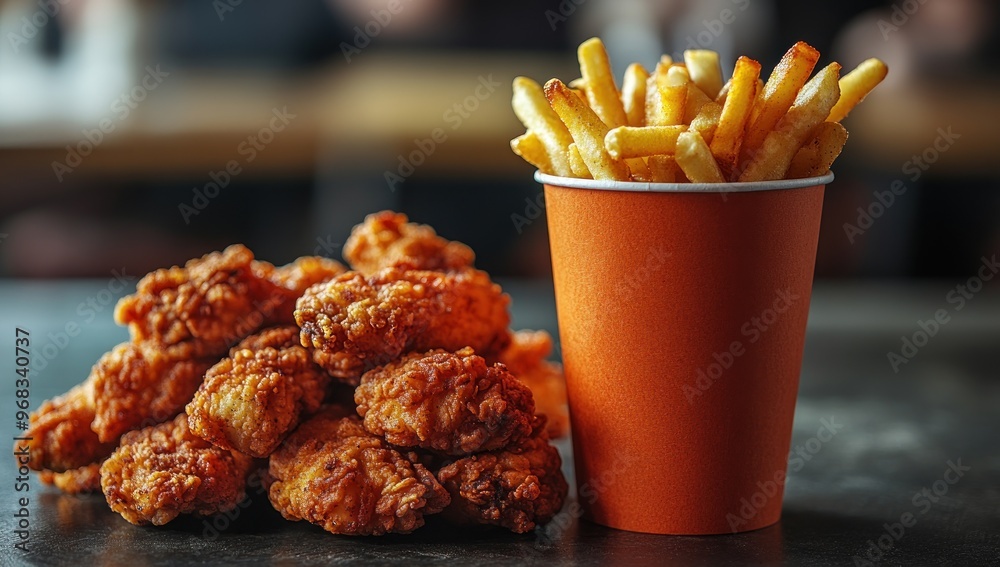 Poster Crispy Fried Chicken and Golden Fries