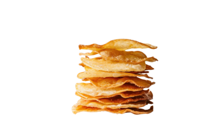 Potato chips on transparent background