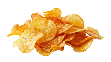 Potato chips on transparent background