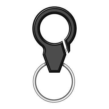 organizer key ring clip cartoon. clasp hook, lanyard fob, loop buckle organizer key ring clip sign. isolated symbol vector illustration
