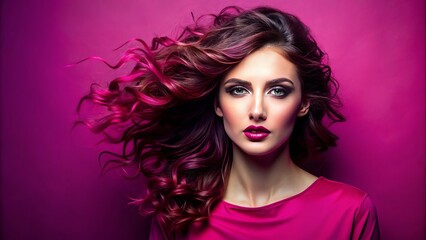 Naklejka premium A bold magenta shade dominates the scene, drawing attention and mesmerizing the viewer with its intense visual appeal