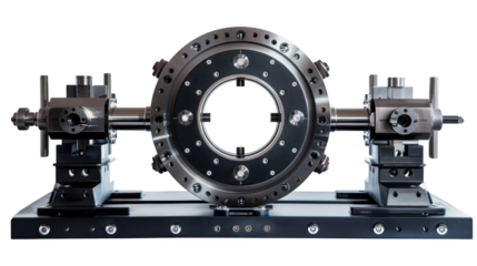 Industrial Machine Part with Rotating Shaft and Circular Element