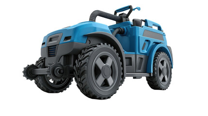 Obraz premium Blue off road vehicle with large tires and transparent background