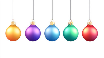 Colorful hanging Christmas ornaments in vibrant shades, perfect for festive holiday decorations and seasonal celebrations.