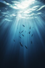 Naklejka premium Stunning wide-angle drone capture of a tranquil underwater world