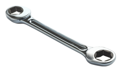 Chrome wrench tool isolated transparent background