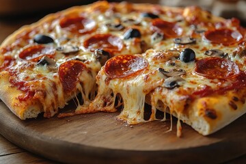 Delicious Pepperoni Pizza with Melted Cheese