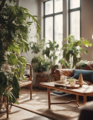 Obraz premium Wohnzimmer voller Pflanzen