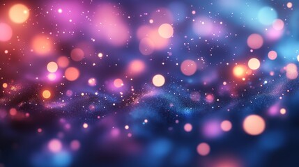 Abstract Purple and Blue Bokeh Background with Glitter
