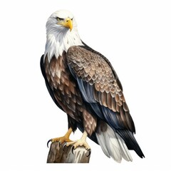 Majestic Bald Eagle Illustration for Wildlife Enthusiasts and Educational Use - Detailed Bird of Prey Artwork