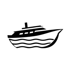 Boat Silhouette Icon - Transparent Background Clipart 