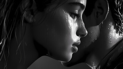 Hyper-realistic black and white cinematic photo realism highlighting the emotional gravity high quality, super resolution. Cinematic. Illustration