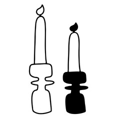Cute Candle Vectors | Various Expressions | Minimalist Design | 2 Vectors