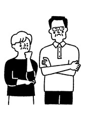 Elderly couple struggling with something_2