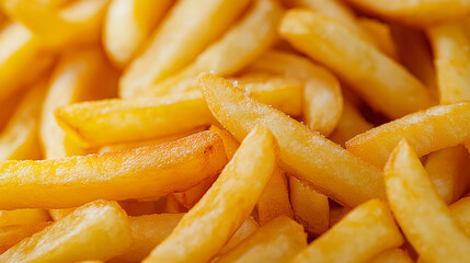 Close up of french fries sprinkled with salt being deep fried