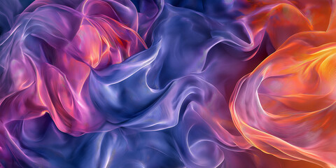 Fototapeta premium Abstract background forming by flowing fabric forming colorful waves