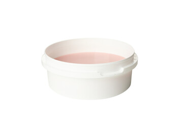PNG,A mixture for depilation in a white container, isolated on white background