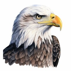 Obraz premium Stunning Bald Eagle Illustration with Detailed Feathers and Intense Gaze