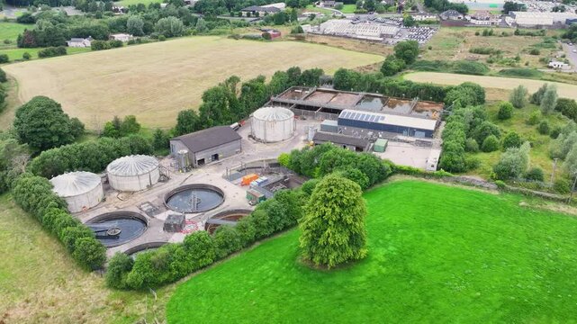 Aerial View of Cooktown Wastewater Treatment Works WwTW County Tyrone Northern Ireland