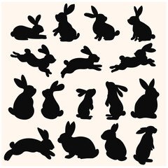 Easter bunny silhouettes