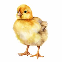 Fototapeta premium Cute Baby Chick Illustration - Adorable Yellow Chick on White Background, Perfect for Easter and Farm Themes