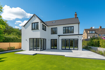 白い壁のおしゃれな新築一戸建て住宅