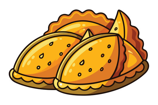 recommend clip art: Traditional South American empanadas (meat pies). vector doodle clipart illustration on white background