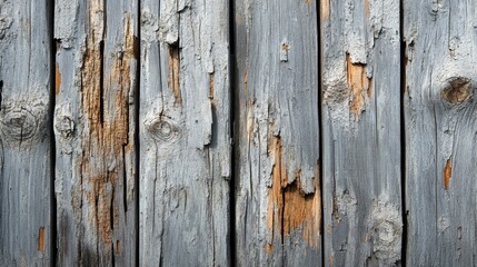 Fototapeta premium Weathered Wooden Planks with Knots and Peeling Paint: Rustic Texture Background