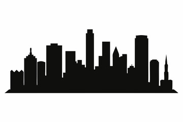 Houston City Skyline Silhouette, City buildings black Silhouette vector	