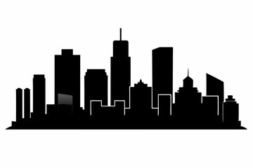 Houston City Skyline Silhouette, City buildings black Silhouette vector	