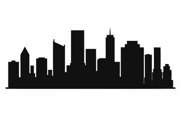 Obraz premium Houston City Skyline Silhouette, City buildings black Silhouette vector 
