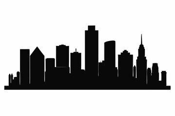 Houston City Skyline Silhouette, City buildings black Silhouette vector	