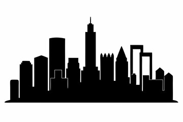 Fototapeta premium Houston City Skyline Silhouette, City buildings black Silhouette vector 